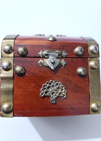 Otantik Dekoratif Ahşap Sandık Takı Kutusu - Görsel 11