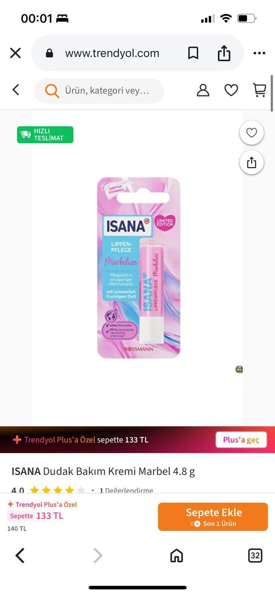 Isana Pastel Pembe Dudak Bakımı Kremi - Görsel 2