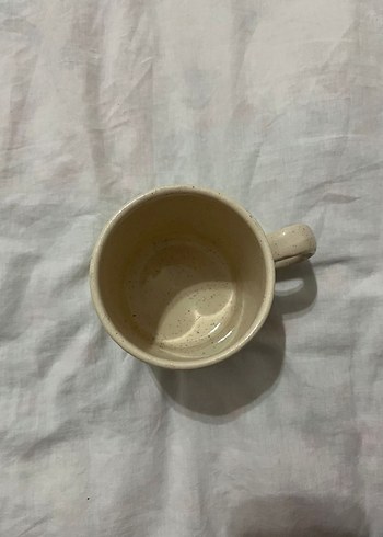 Bej Seramik Kulplu Kupa - Görsel 2