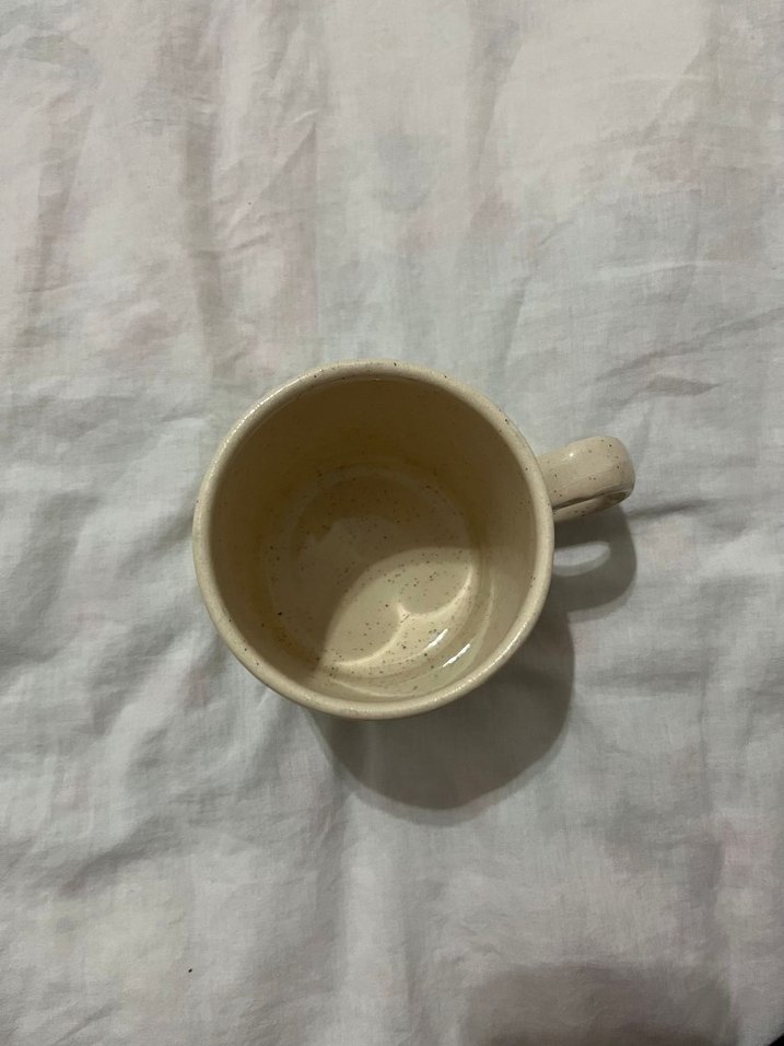 Bej Seramik Kulplu Kupa - Görsel 2