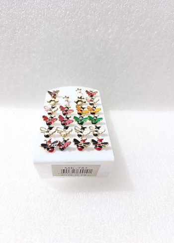 23 adet Rengarenk Arı Figürlü Küpe Seti - Görsel 4