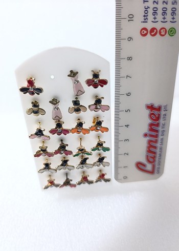 23 adet Rengarenk Arı Figürlü Küpe Seti - Görsel 8