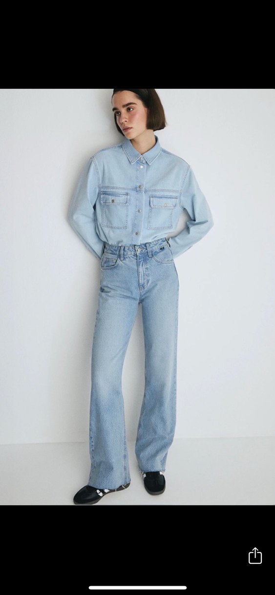 Mavi Victoria wide leg yüksek bel jean - Görsel 3