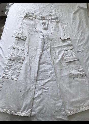 Defacto kargo beyaz pantolon - Görsel 5