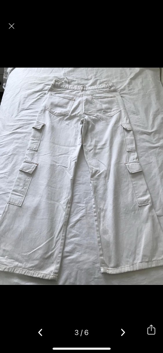 Defacto kargo beyaz pantolon - Görsel 4