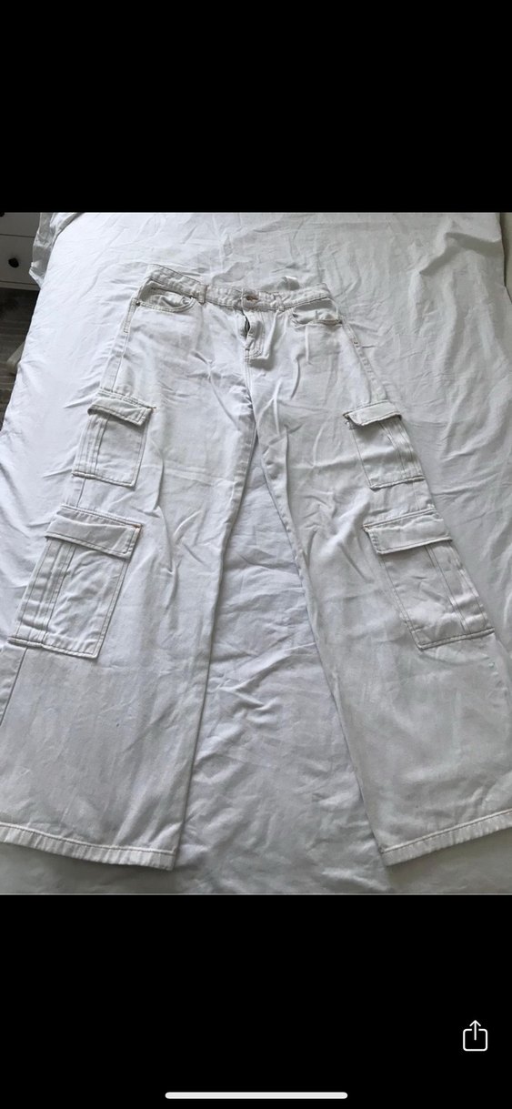 Defacto kargo beyaz pantolon - Görsel 5