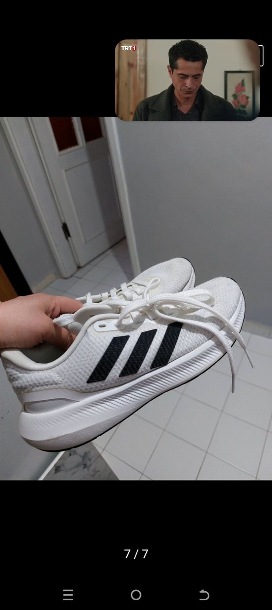 Beyaz Siyah Bağcıklı ünisex Spor Ayakkabı - Görsel 2