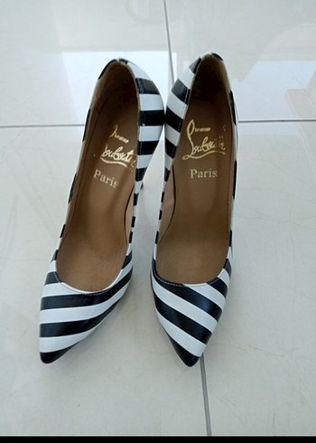 Zebra Desenli Beyaz Stiletto Kadın Ayakkabı - Görsel 3