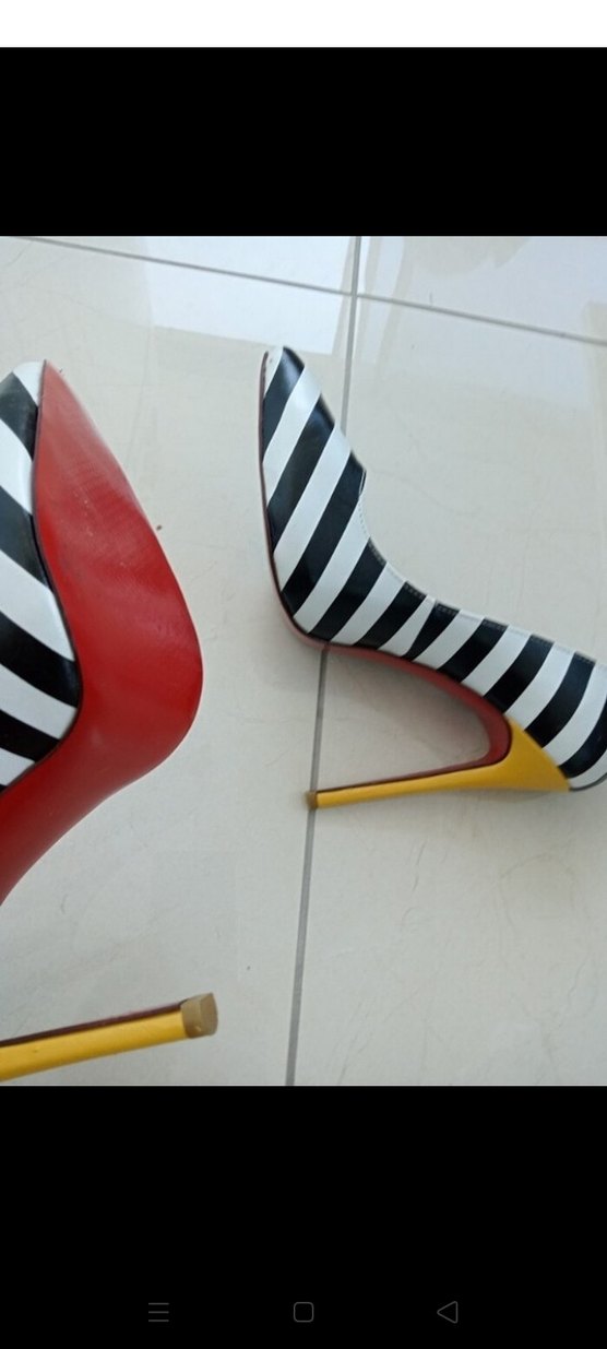 Zebra Desenli Beyaz Stiletto Kadın Ayakkabı - Görsel 4