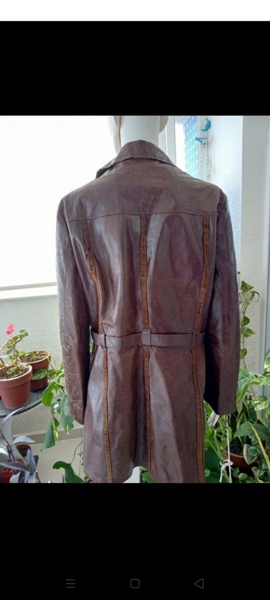 Deri Kemerli Uzun Kadın Ceket - Görsel 2