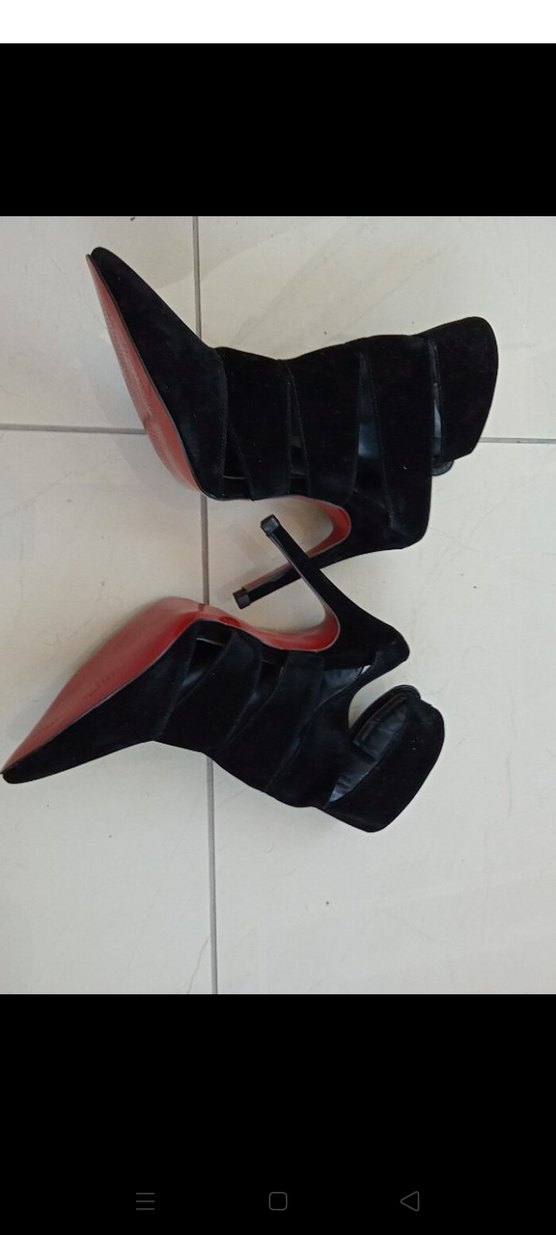 Siyah Süet Tokalı Stiletto Topuklu Bot - Görsel 4