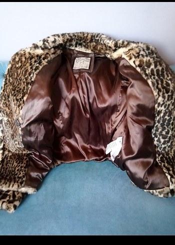 Leopar Desenli Uzun Suni Kürk - Görsel 4