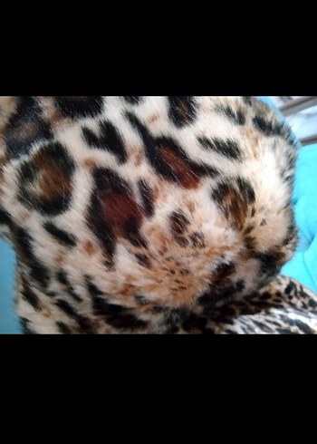 Leopar Desenli Uzun Suni Kürk - Görsel 3