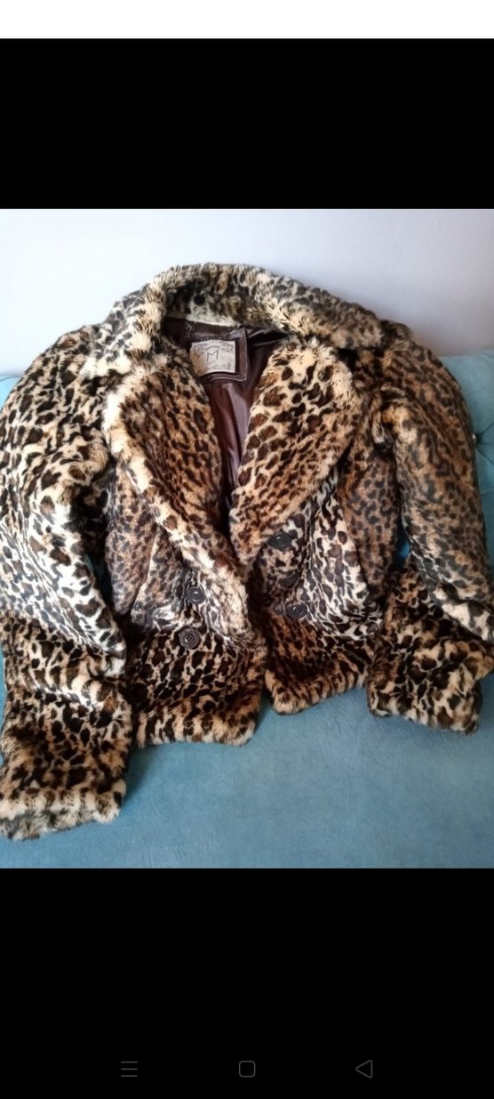 Leopar Desenli Uzun Suni Kürk - Görsel 2