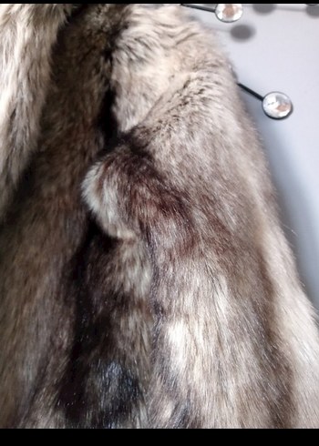 Gri Leopar Desenli Kadın Suni Kürk - Görsel 4