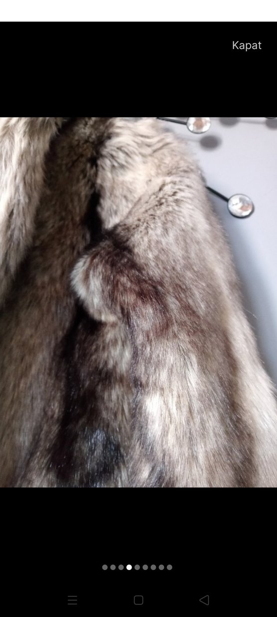 Gri Leopar Desenli Kadın Suni Kürk - Görsel 4