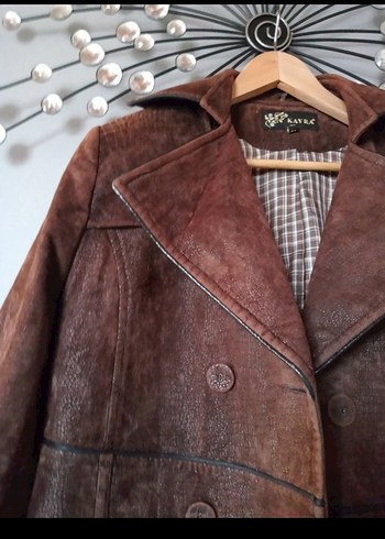 Düğmeli Kahverengi Kadın Süet Uzun Kaban - Görsel 7