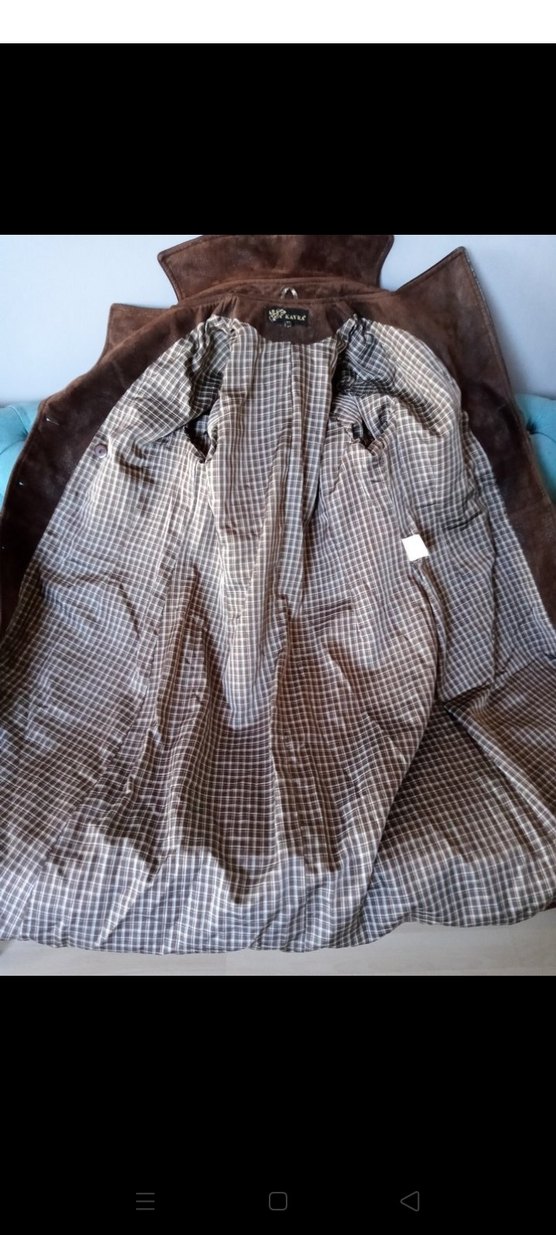 Düğmeli Kahverengi Kadın Süet Uzun Kaban - Görsel 4