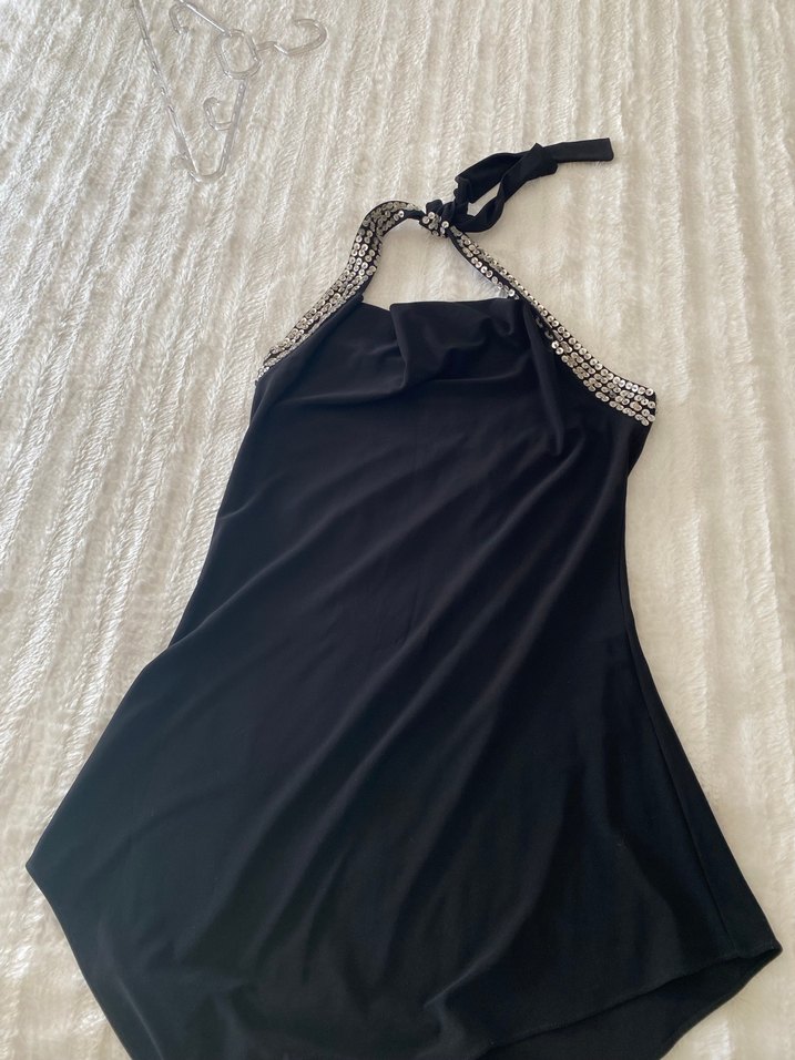 Siyah Drapeli Straplez Kadın Tulum - Görsel 3