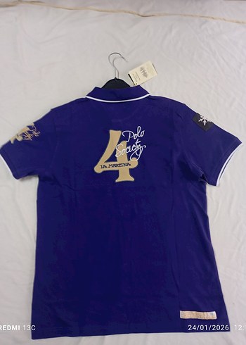 Mor Baskılı Kısa Kollu Polo Tişört - Görsel 2