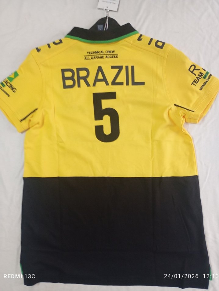 Sarı Siyah Baskılı Erkek Polo Tişört gumrum mamul kalite - Görsel 2