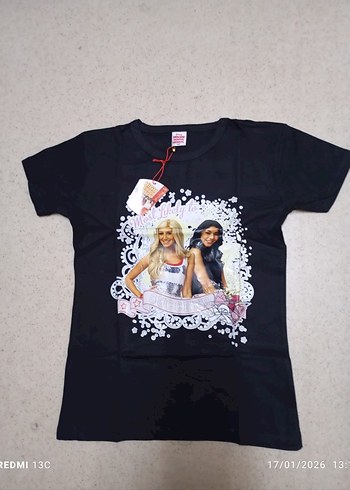 Mavi Baskılı Kız Çocuk Kısa Kollu Tişört - Görsel 2