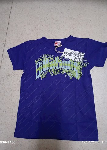 Mavi Baskılı Kız Çocuk Kısa Kollu Tişört - Görsel 6