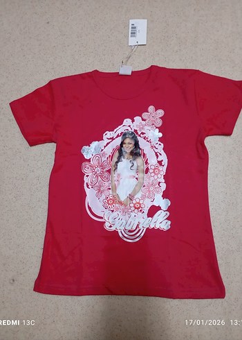 Mavi Baskılı Kız Çocuk Kısa Kollu Tişört - Görsel 5