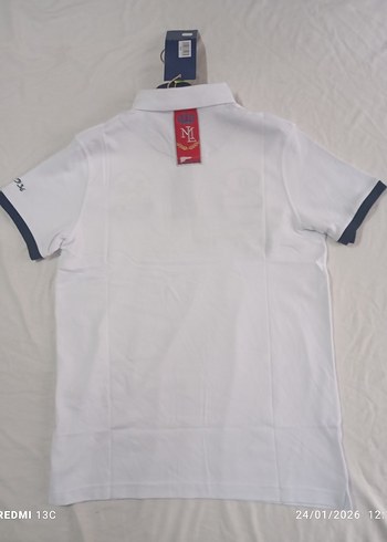 Erkek Beyaz Kısa Kollu Polo Tişört - Görsel 2
