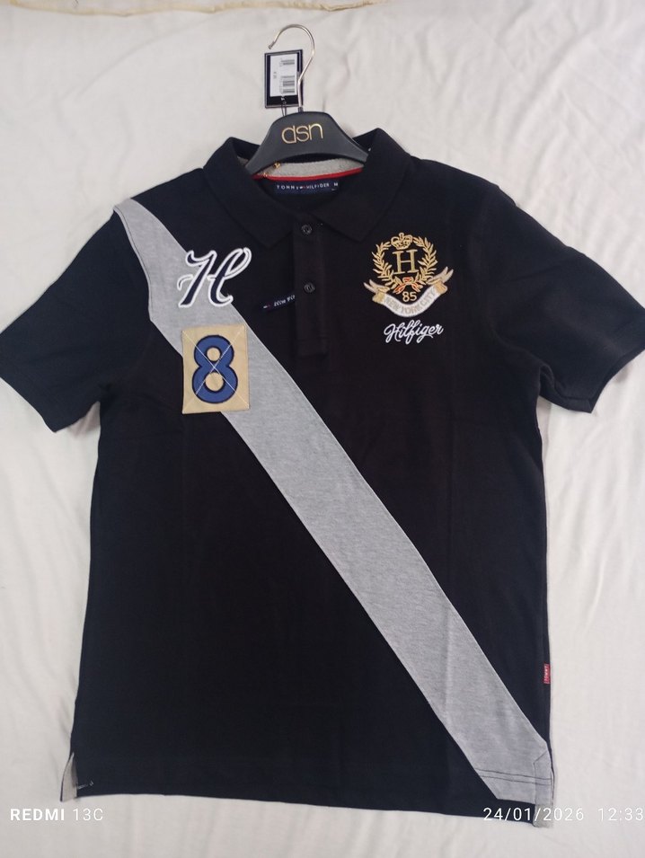 Erkek Siyah Baskılı Kısa Kollu Polo Tişört - Görsel 3