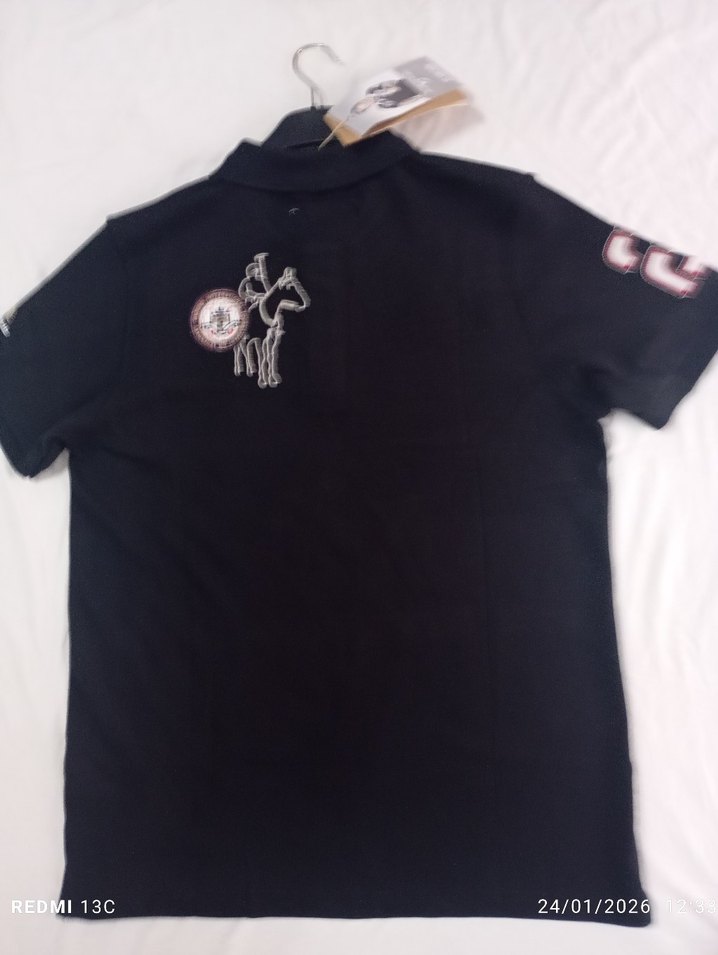 Erkek Siyah Baskılı Kısa Kollu Polo Tişört - Görsel 2