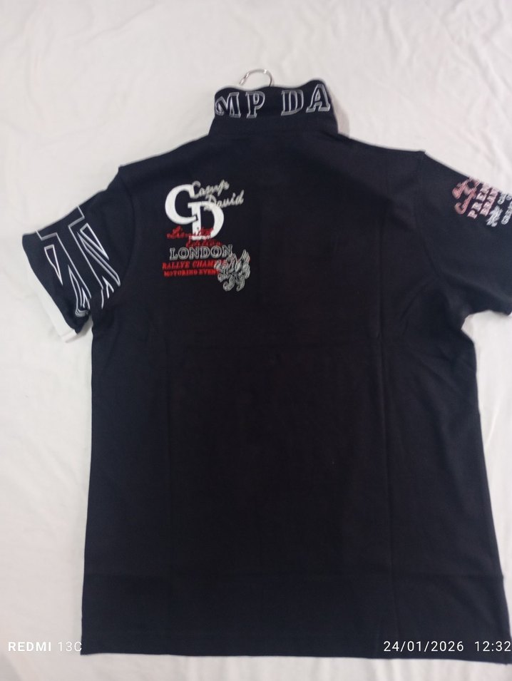 Düğmeli Siyah Erkek Polo Tişört - Görsel 2