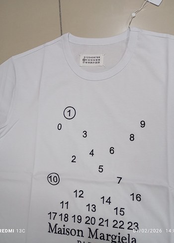 oversize Maison Margiela Beyaz Baskılı Tişört serili - Görsel 2