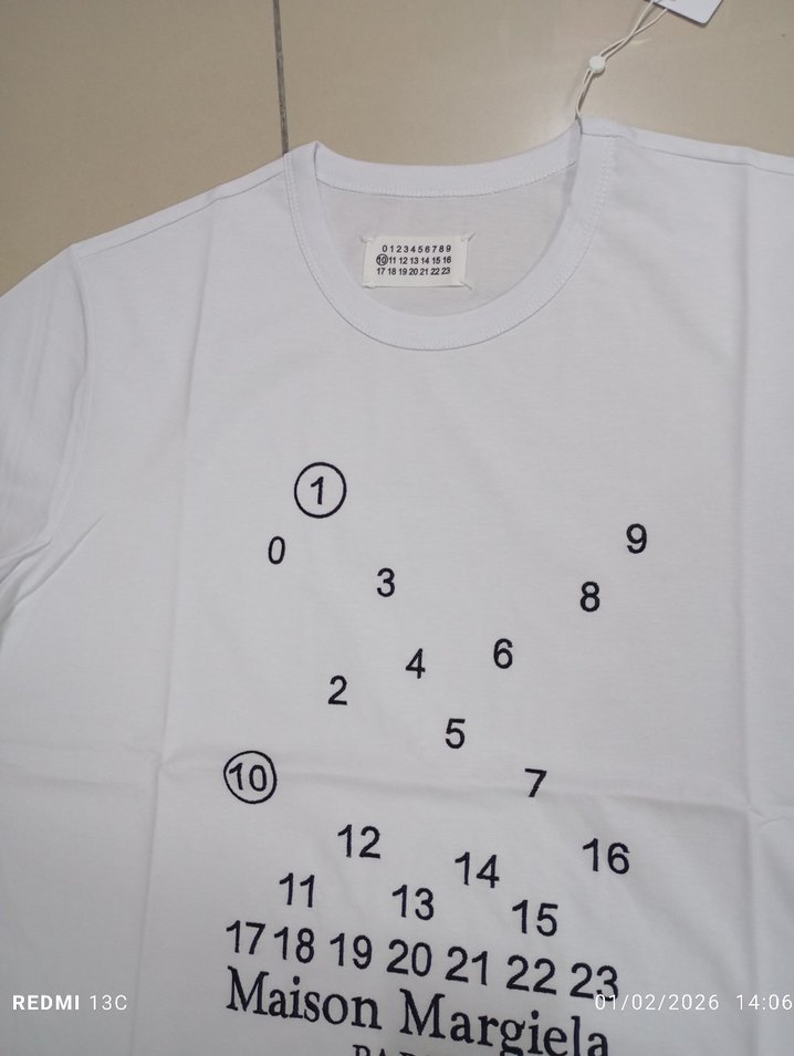 oversize Maison Margiela Beyaz Baskılı Tişört serili - Görsel 2