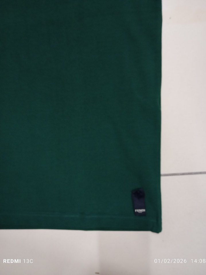 oversize Erkek Yeşil Basic Kısa Kollu Tişört - Görsel 3