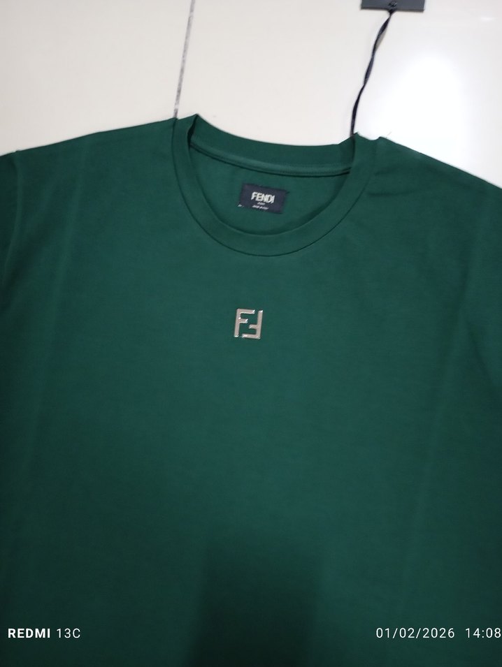 oversize Erkek Yeşil Basic Kısa Kollu Tişört - Görsel 2