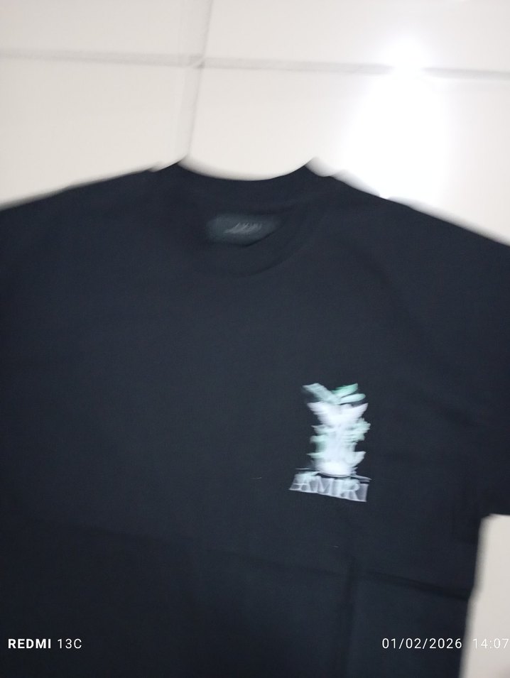 normal AMIRI Baskılı Siyah Erkek Tişört - Görsel 2