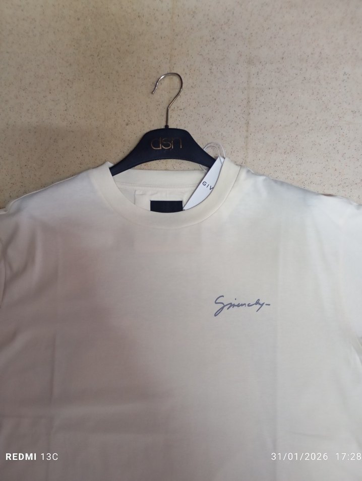 oversize Loro Piana Beyaz Erkek Tişört - Görsel 2