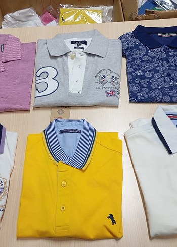 Renkli Desenli Kısa Kollu Polo Yaka Tişört yazlık tekleme toptan - Görsel 10