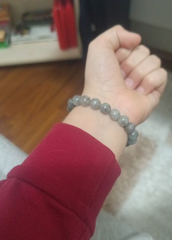 Gri Boncuklu Kadın Bileklik - Görsel 2