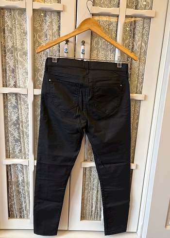 River Island Siyah Deri Kadın Pantolon /38 - Görsel 2