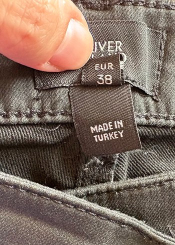 River Island Siyah Deri Kadın Pantolon /38 - Görsel 4