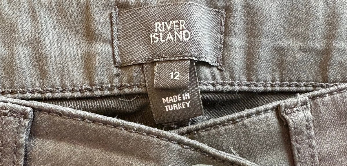 River Island Siyah Deri Kadın Pantolon /38 - Görsel 3