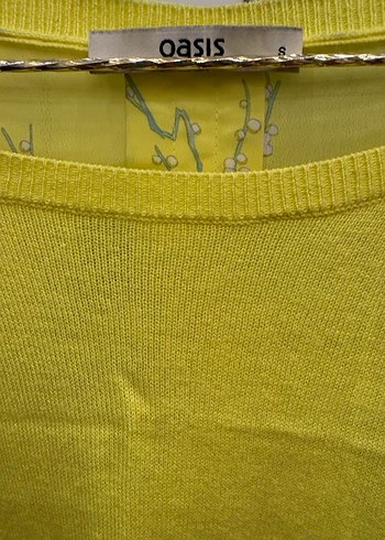 Oasis Sarı Bohem Arkası Çiçekli Şifon Triko Kazak - Görsel 5