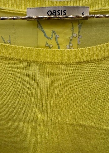 Oasis Sarı Bohem Arkası Çiçekli Şifon Triko Kazak - Görsel 4