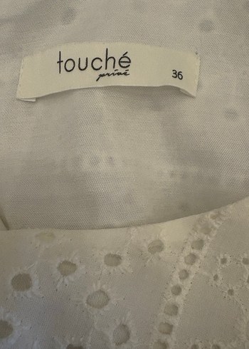 Touche Beyaz Nakışlı Uzun Elbise /36 - Görsel 5