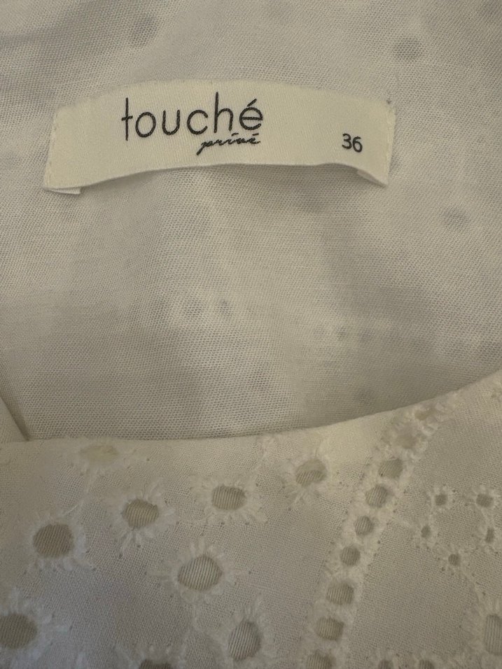 Touche Beyaz Nakışlı Uzun Elbise /36 - Görsel 5