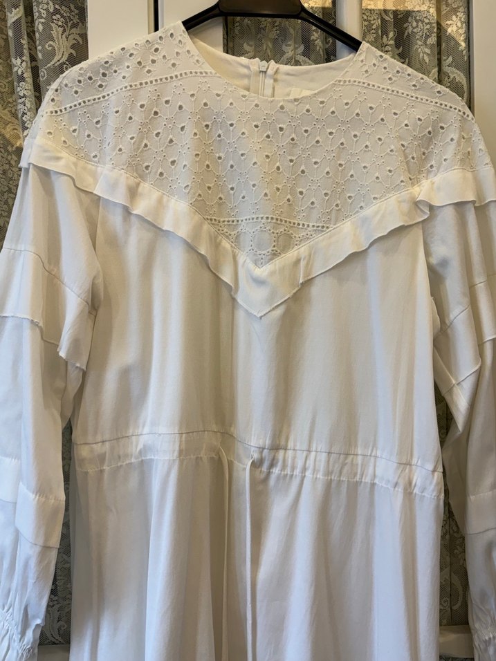 Touche Beyaz Nakışlı Uzun Elbise /36 - Görsel 4