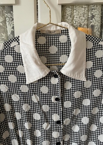 Puantiye Desenli Uzun Gri Bohem Elbise - Görsel 7