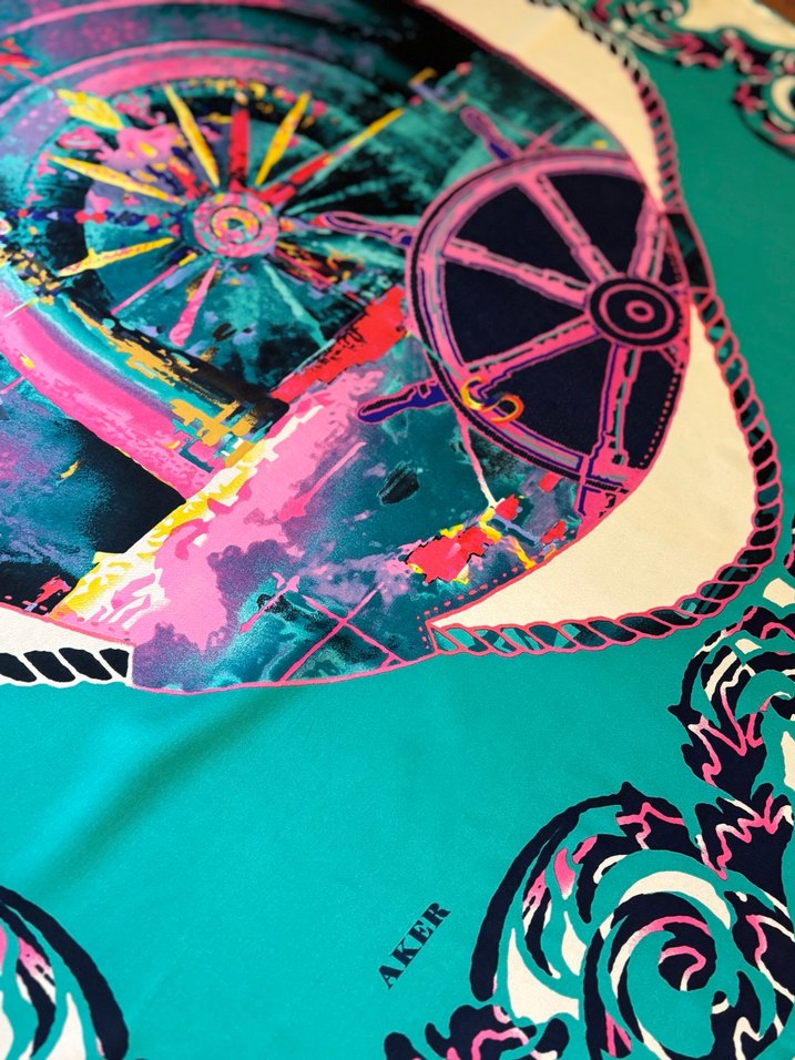 Aker Renkli Deniz Temalı Kadın Eşarp - Görsel 5